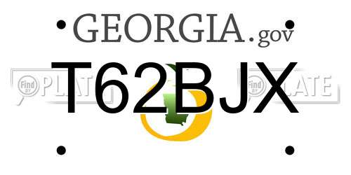 T62BJX Georgia License Plate