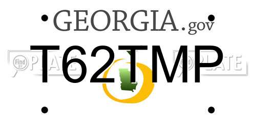T62TMP Georgia License Plate