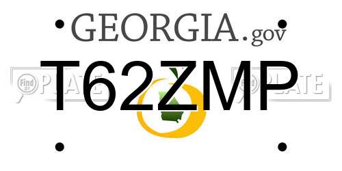 T62ZMP Georgia License Plate