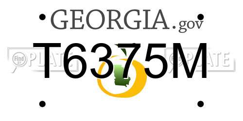 T6375M Georgia License Plate