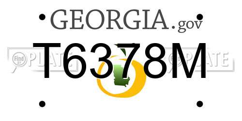 T6378M Georgia License Plate