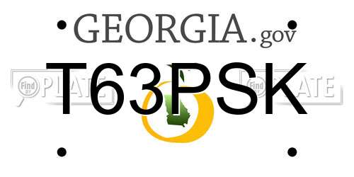 T63PSK Georgia License Plate