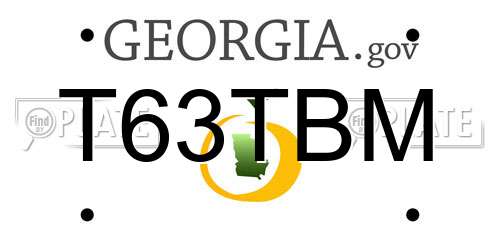 T63TBM Georgia License Plate