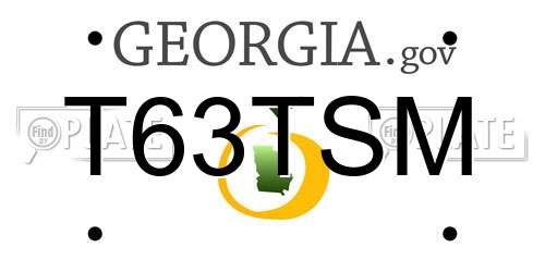 T63TSM Georgia License Plate