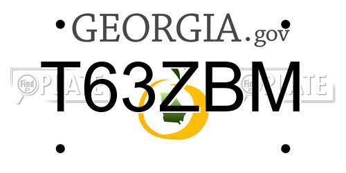 T63ZBM Georgia License Plate