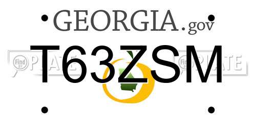 T63ZSM Georgia License Plate