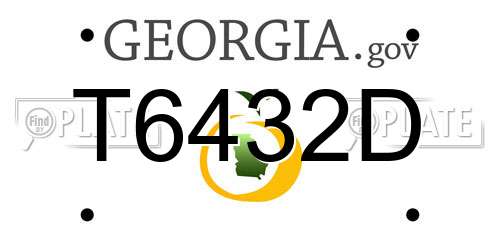 T6432D Georgia License Plate