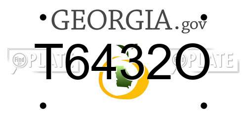 T6432O Georgia License Plate