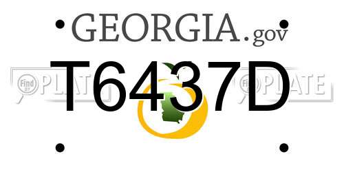 T6437D Georgia License Plate