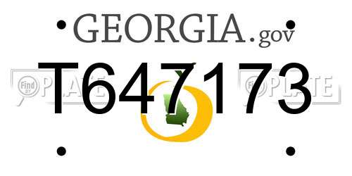 T647173 Georgia License Plate