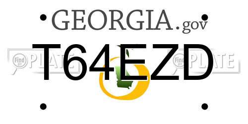 T64EZD Georgia License Plate