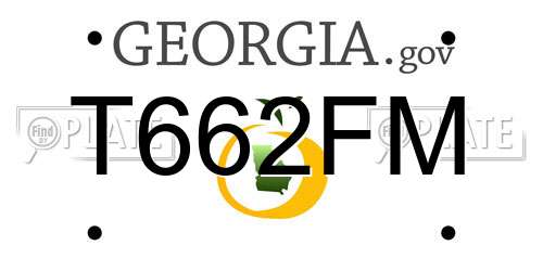 T662FM Georgia License Plate