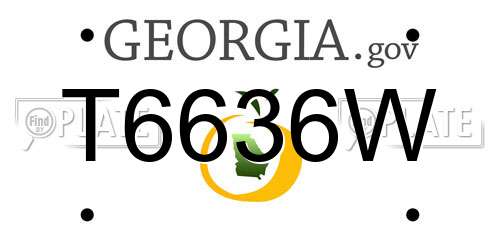 T6636W Georgia License Plate