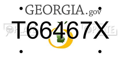 T66467X Georgia License Plate
