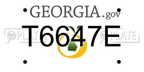 T6647E Georgia License Plate