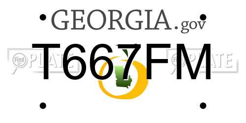 T667FM Georgia License Plate