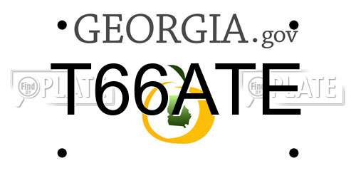 T66ATE Georgia License Plate