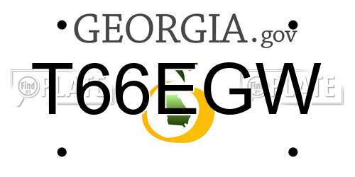 T66EGW Georgia License Plate