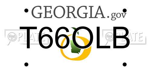 T66OLB Georgia License Plate
