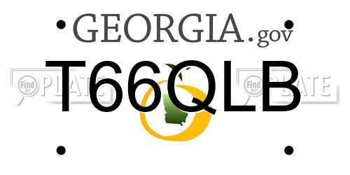 T66QLB Georgia License Plate