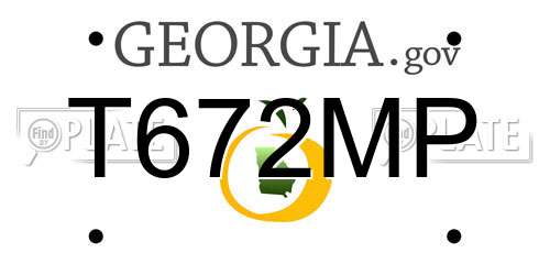 T672MP Georgia License Plate