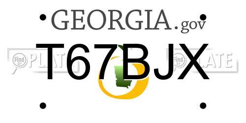 T67BJX Georgia License Plate