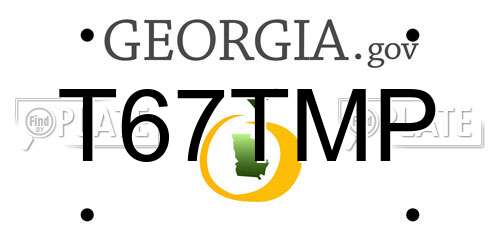 T67TMP Georgia License Plate