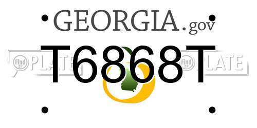 T6868T Georgia License Plate