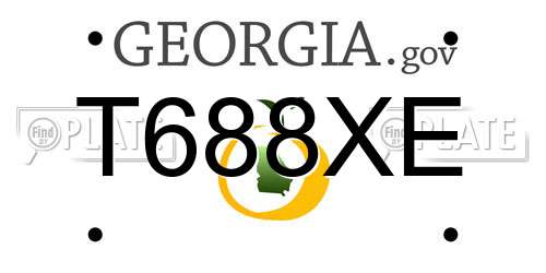 T688XE Georgia License Plate