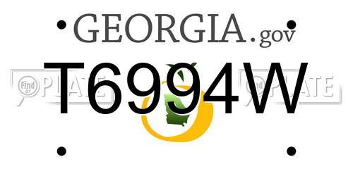 T6994W Georgia License Plate