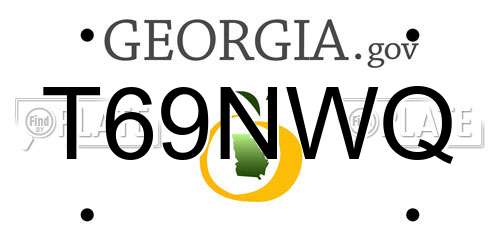 T69NWQ Georgia License Plate