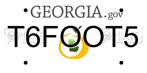 T6FOOT5 Georgia License Plate