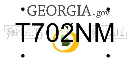T702NM Georgia License Plate
