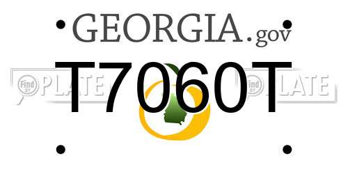 T7060T Georgia License Plate