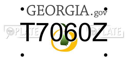 T7060Z Georgia License Plate