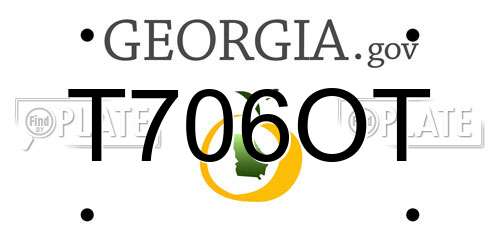T706OT Georgia License Plate