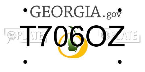 T706OZ Georgia License Plate
