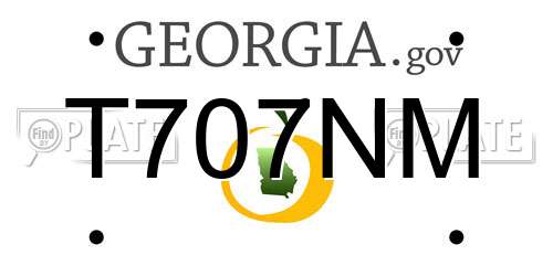 T707NM Georgia License Plate
