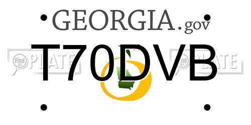 T70DVB Georgia License Plate