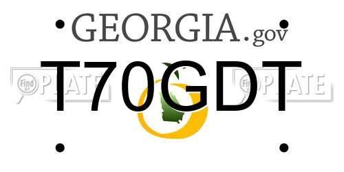 T70GDT Georgia License Plate