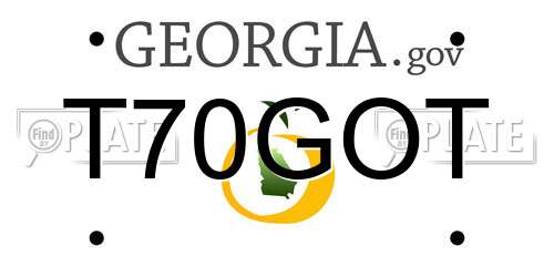 T70GOT Georgia License Plate