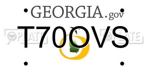 T70OVS Georgia License Plate