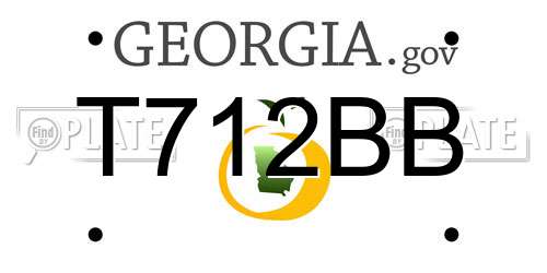 T712BB Georgia License Plate
