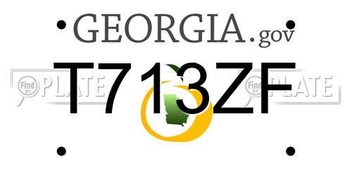 T713ZF Georgia License Plate