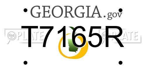 T7165R Georgia License Plate