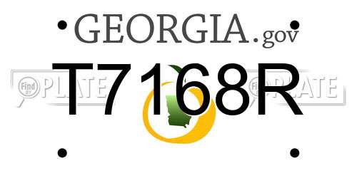 T7168R Georgia License Plate