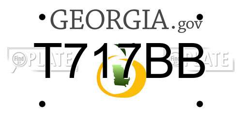 T717BB Georgia License Plate