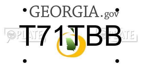 T71TBB Georgia License Plate