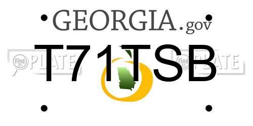 T71TSB Georgia License Plate