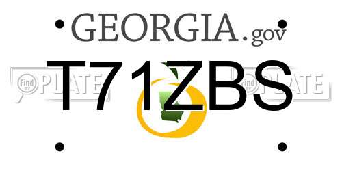 T71ZBS Georgia License Plate